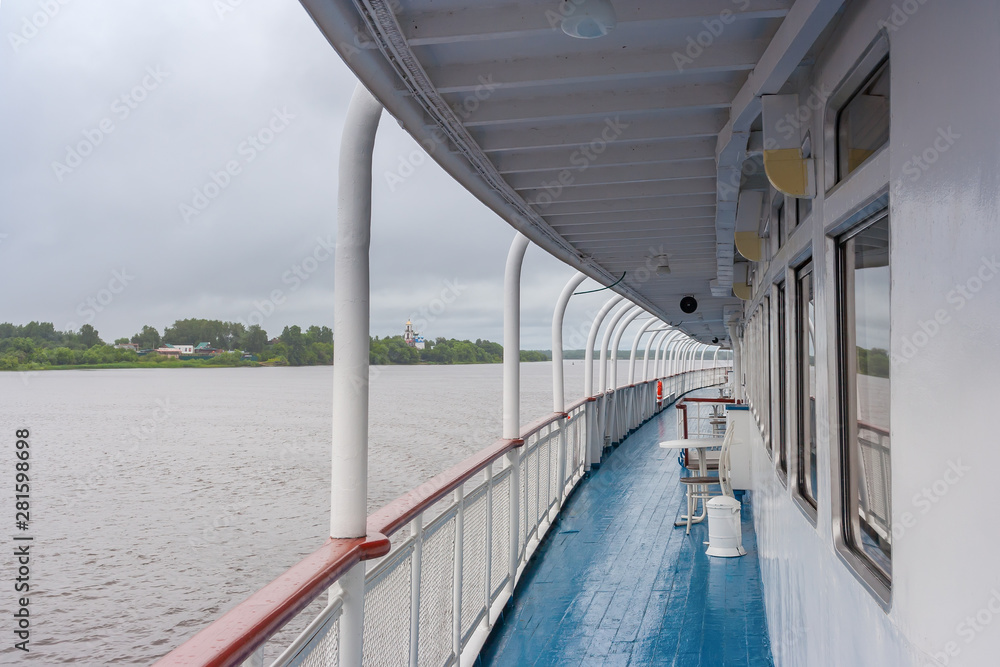 Gloomy weather on the deck of the ship Gloomy weather on the deck of the ship