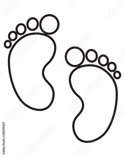 Baby feet Line icon