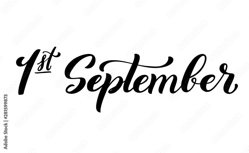 Handdrawn lettering 1 september. Design template for school theme. Handdrawn lettering 1 september. Design template for school theme.