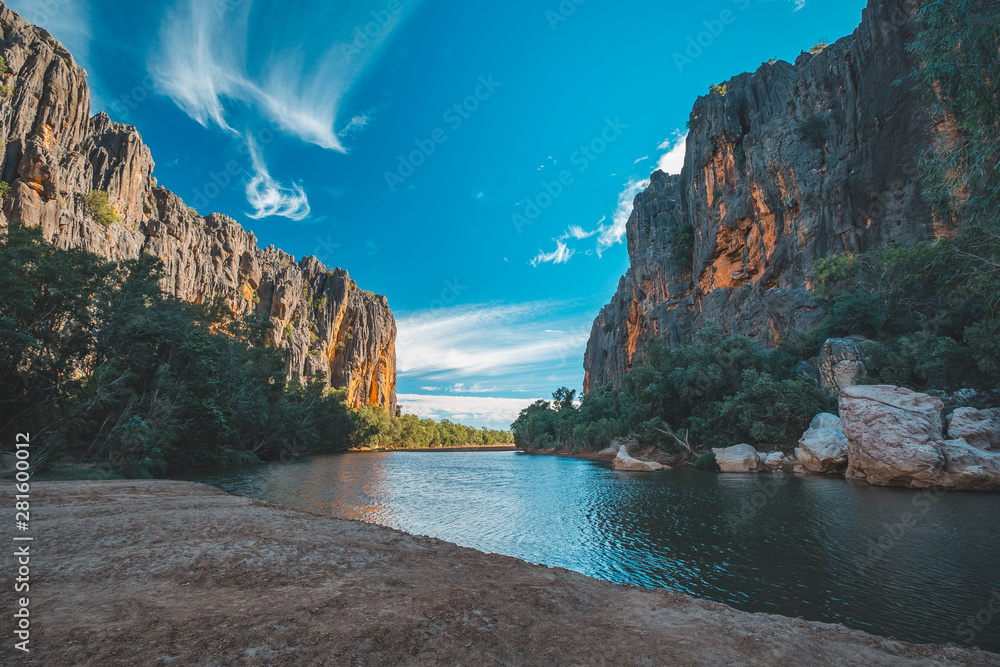 lake with rocks in australia