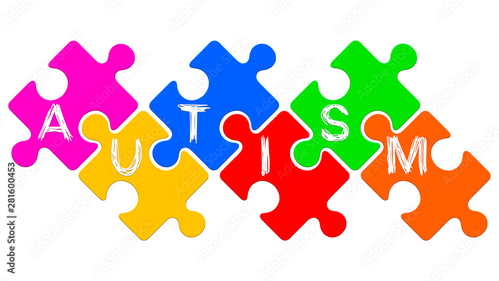 Autism word written on puzzles. Autism spectrum disorder concept Autism word written on puzzles. Autism spectrum disorder concept