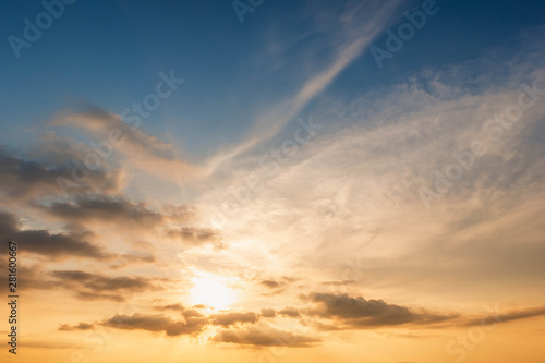 beautiful of abstract cumulustratus cloud in morning background for forecast and meteorology concept