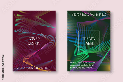 Vibrant cover design with colorful chaotic backdrop. Trendy brochures or packaging backgrounds.