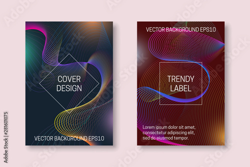 Vibrant cover template with colorful dynamic backdrop. Trendy brochures or packaging backgrounds.