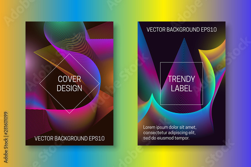 Vibrant cover design with colorful space backdrop. Trendy brochures or packaging backgrounds.