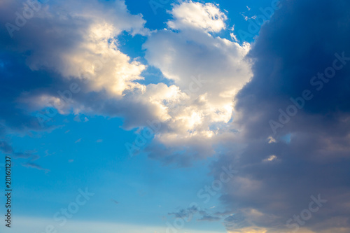 blue sky with clouds. place to insert text. natural background