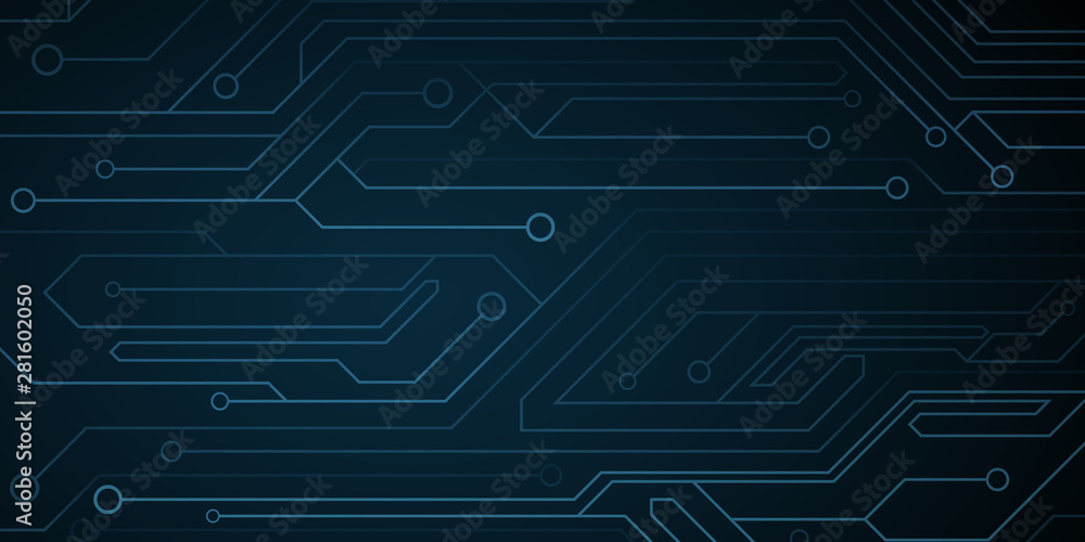Futuristic cyber computer circuit background. Circuit board. Electronic network. Vector illustration - obrazy, fototapety, plakaty 