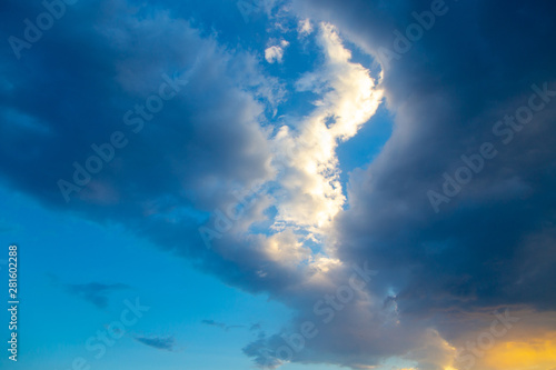 blue sky with clouds. place to insert text. natural background