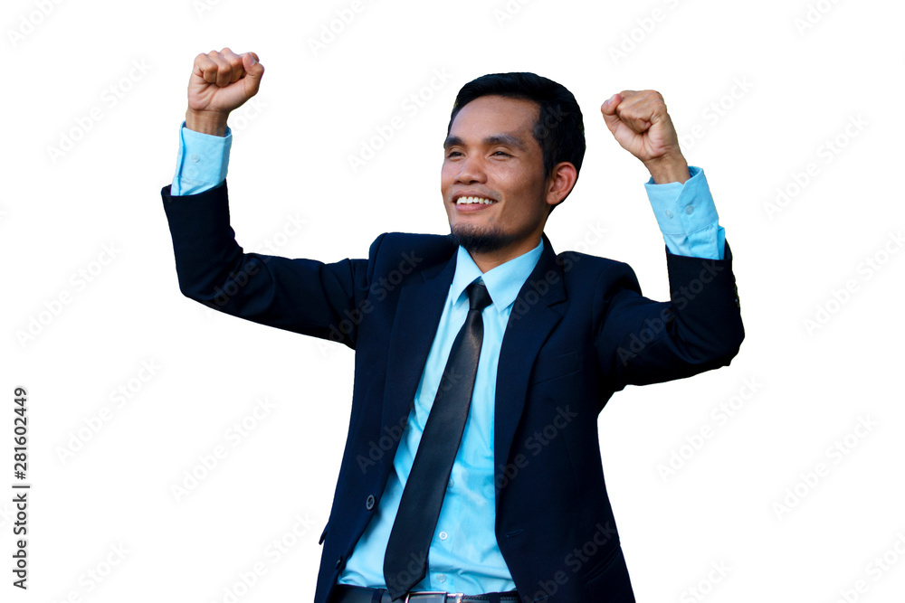 Businessman holding hand success on white background Businessman holding hand success on white background