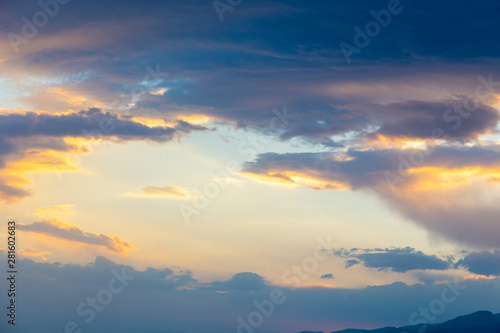 blue sky with clouds. place to insert text. natural background © Alwih