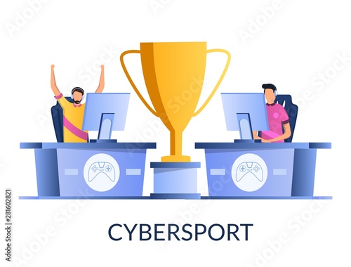 Cybersport vector concept for web banner, website page