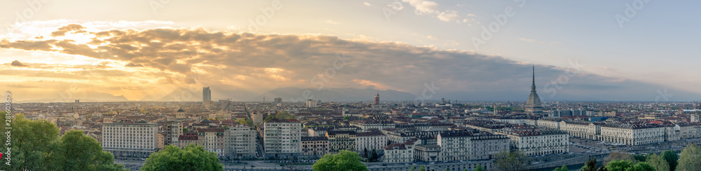 Landscape of Turin from Monte dei cappuccini, Piedmont, Italy