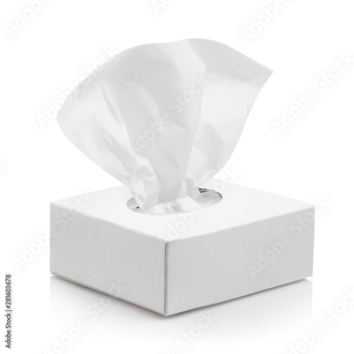 Tela White tissue box, isolated on white background