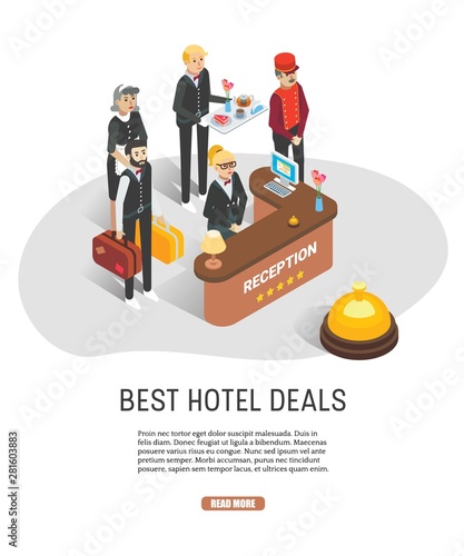 Best hotel deals web banner vector template