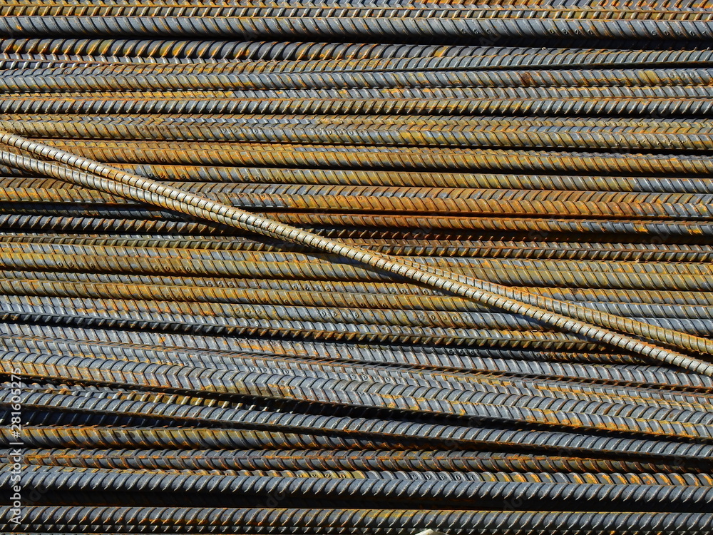 pile of steel bar in construction site pile of steel bar in construction site