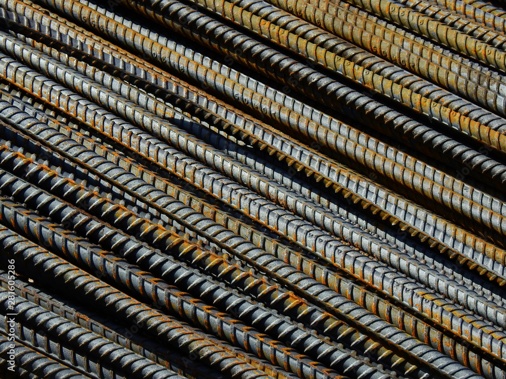 pile of steel bar in construction site pile of steel bar in construction site