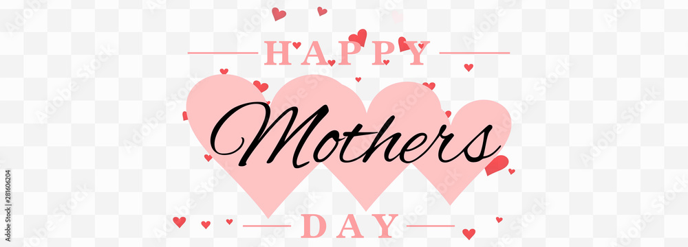 Happy mother's day heart banner template design