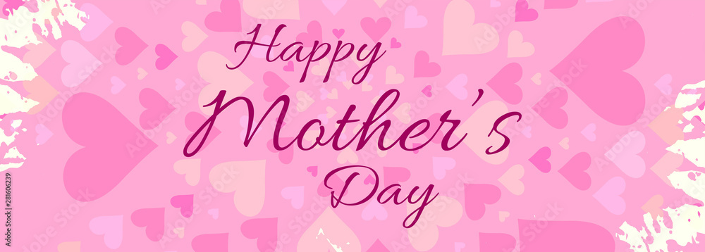 Elegant colorful heart mother's day banner background