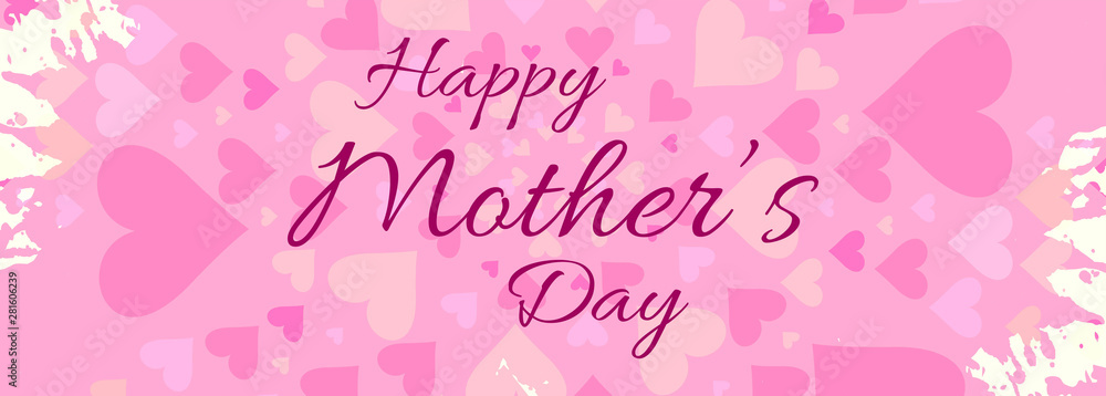 Elegant colorful heart mother's day banner background Elegant colorful heart mother's day banner background
