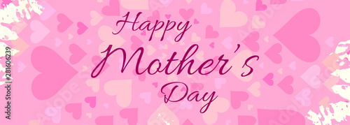 Elegant colorful heart mother's day banner background