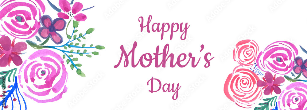 Beautiful banner mother's day with flowers design