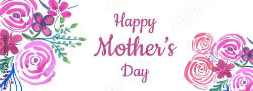 Beautiful banner mother's day with flowers design