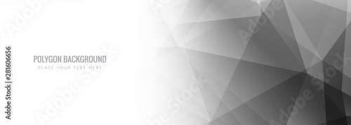 Abstract gray polygon header background