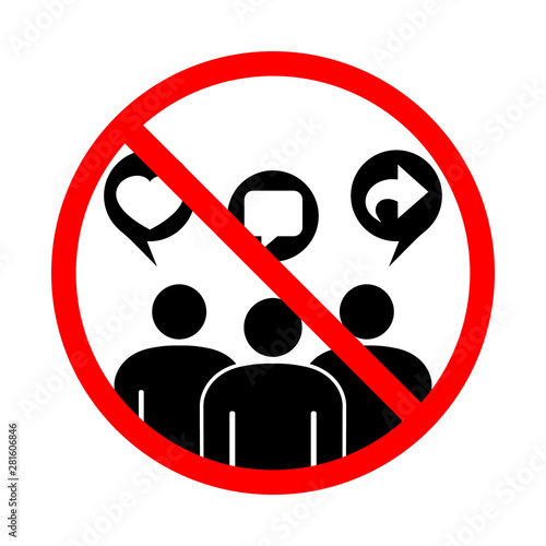 Sign prohibiting the active use of social networks.