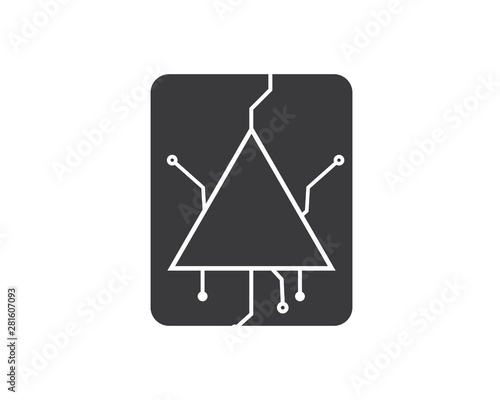 circuit board line,cpu,chip icon logo illustration vector © sangidan