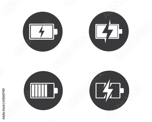 battery icon logo illustration vector