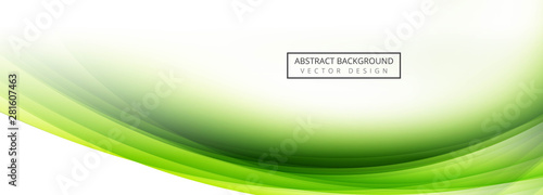 Abstract green wave banner background vector