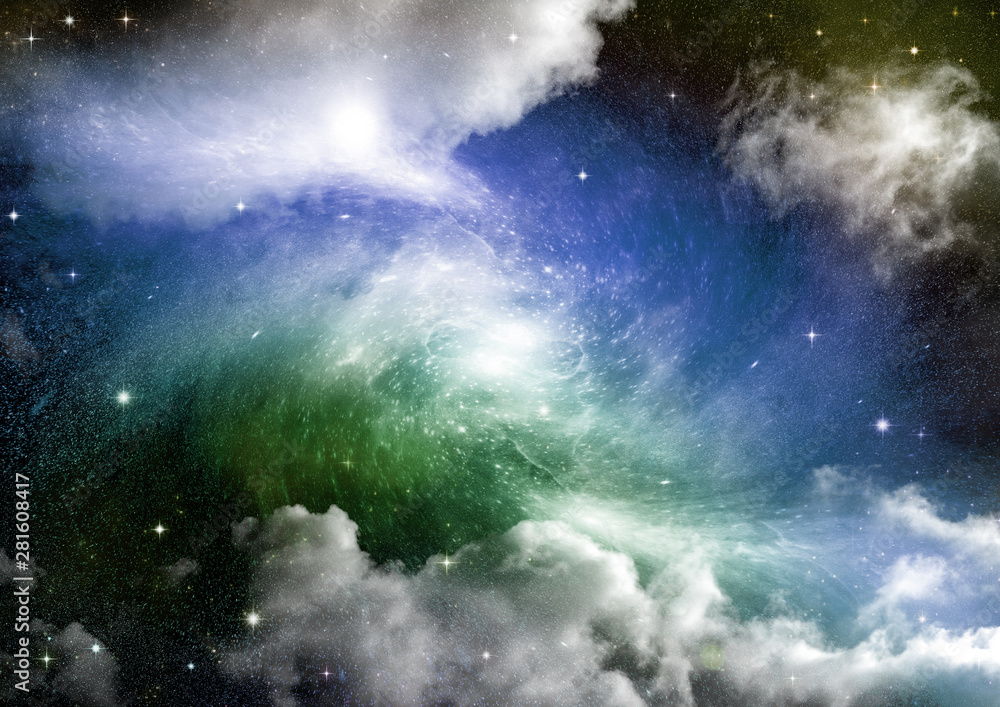 Fototapeta premium galaxy in a free space. 3D rendering