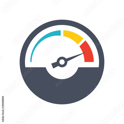 Increase productivity or tachometer icon on white background