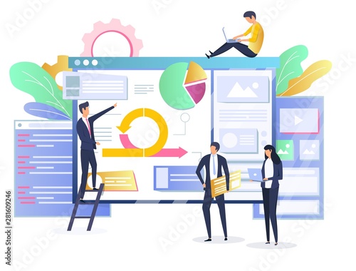 Agile software development methodology concept vector illustration