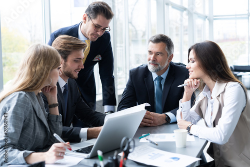 Wallpaper Mural Businesspeople discussing together in conference room during meeting at office. Torontodigital.ca