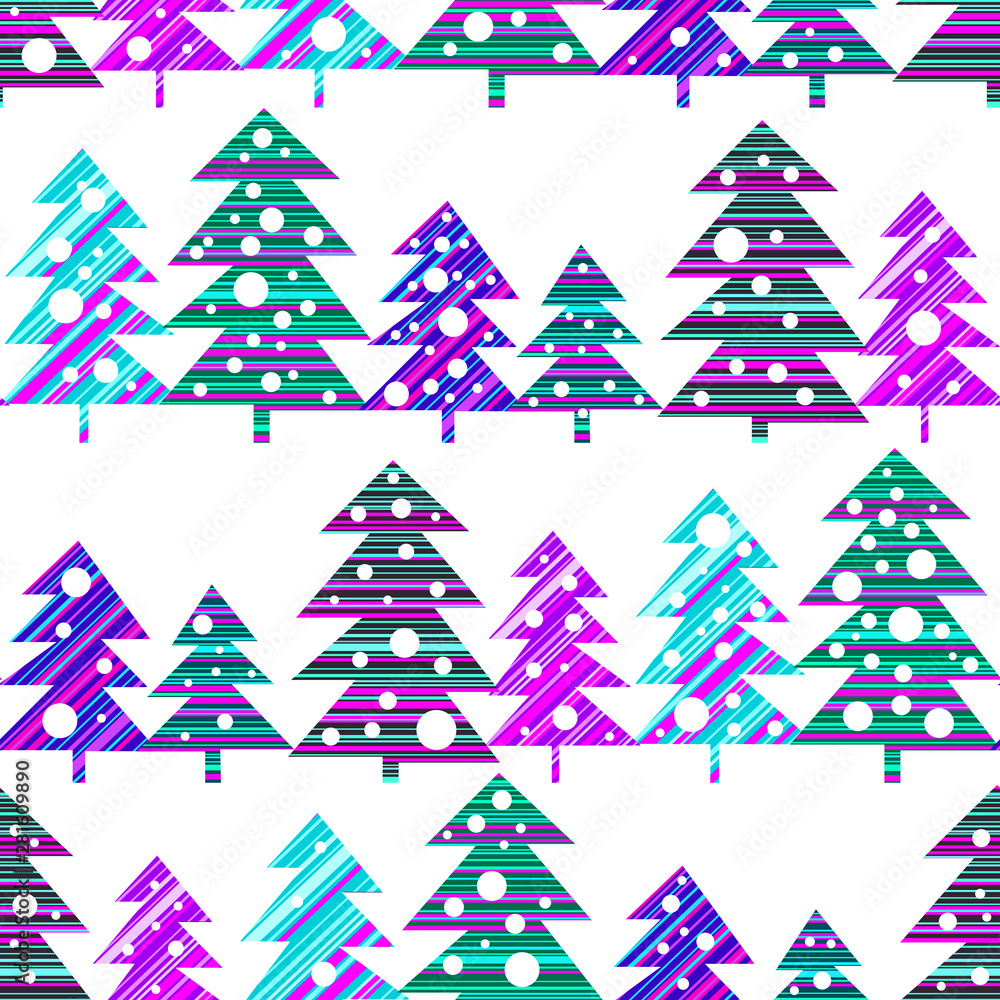 Obraz premium Winter seamless pattern with Christmas trees. Winter background