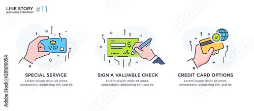 Set of illustrations concept with business concept. Workflow, growth, graphics. Business development, milestones, start-up. linear illustration Icons infographics. Landing page site print poster. Line