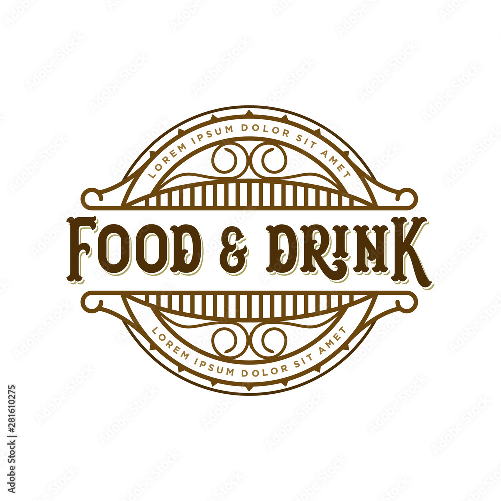 Food and drink logo design for brand label Food and drink logo design for brand label