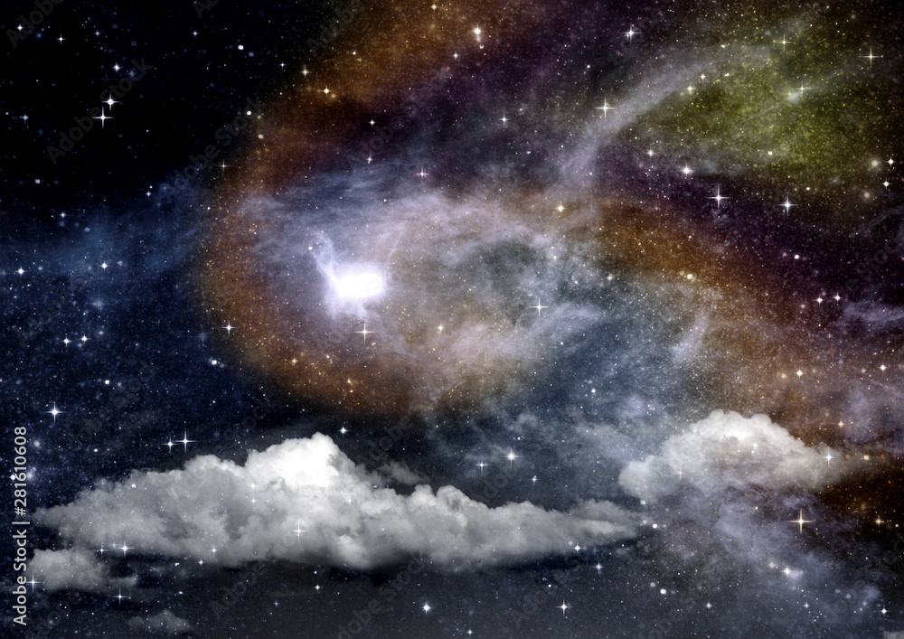 Fototapeta premium galaxy in a free space. 3D rendering