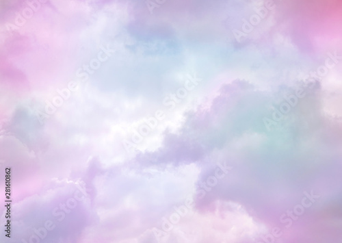 Paradise clouds background in the soft pastel colors.
