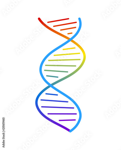 Abstract DNA strand symbol. Isolated on white background. Vector concept illustration.