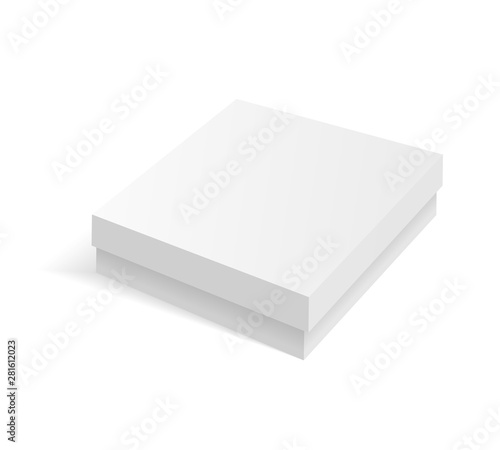 White blank cardboard package box. Vector template. Cardboard box mockup, package and container illustration.