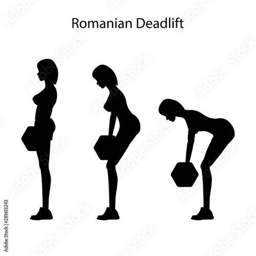 Romanian deadlift exercise silhouette