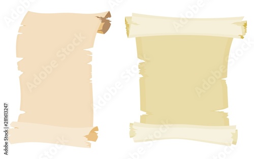 parchment collection cartoon style drawing vector