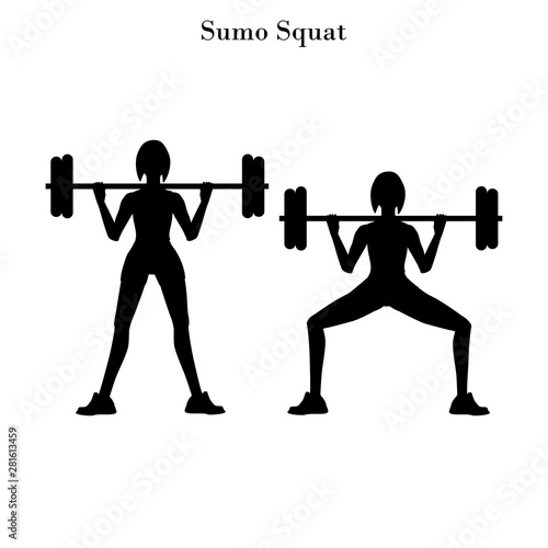 Sumo squats exercise silhouette