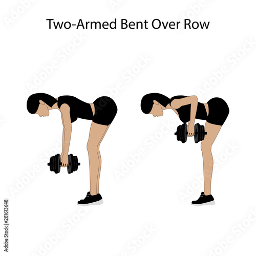 Two armed bent over row exercise