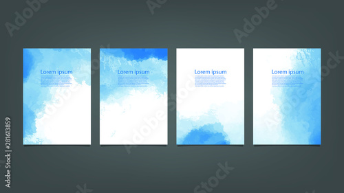 Blue watercolor Brochure template for you design,vector. © BoszyArtis