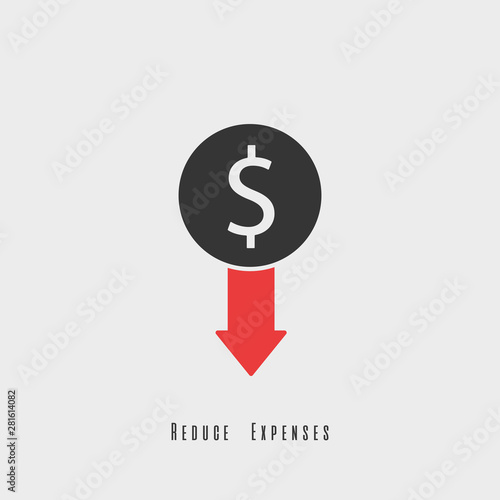 Reduce expenses icon. New trendy reduce expenses vector illustration symbol for app, logo, web, ui.