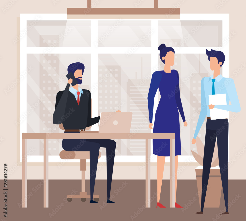 elegant business people workers in the office elegant business people workers in the office