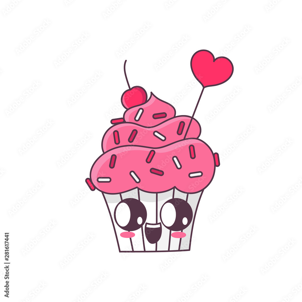 valentine's day cupcake. It can be used for sticker, patch, phone case, poster, t-shirt, mug etc.
